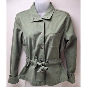 NWT! LC Lauren Conrad Women's Cinch Waist Olive Twill Jacket Blazer - Size Small